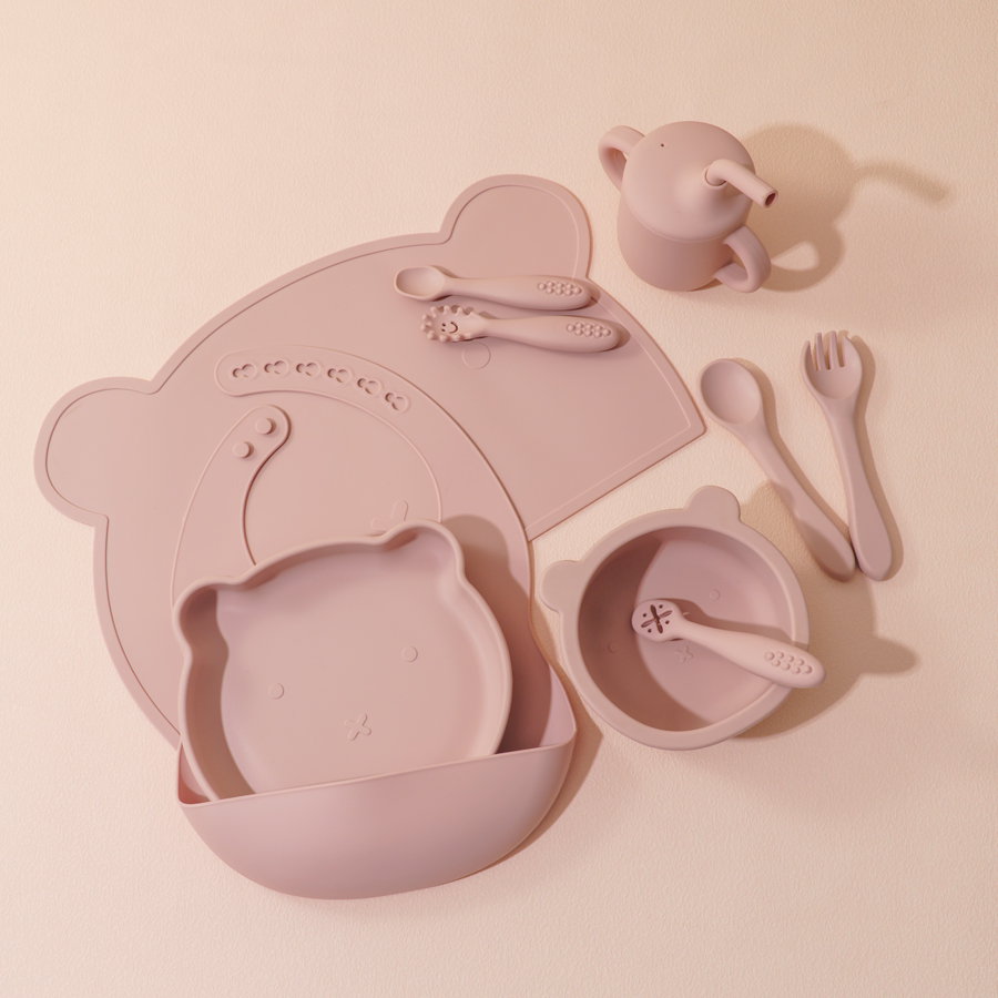 Baby Food Dinner - 8PCS Silicone Baby Feeding Set bavaglino