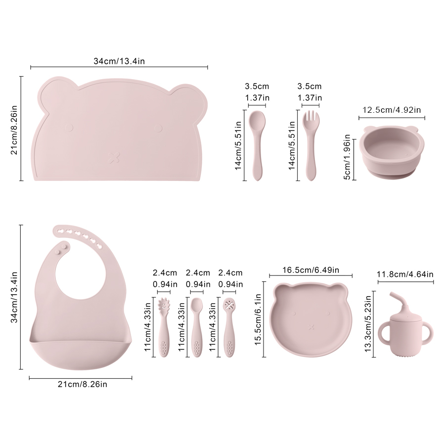 8PCS Silicone Baby Feeding Set - Baby Food Dinner recensione e prezzo
